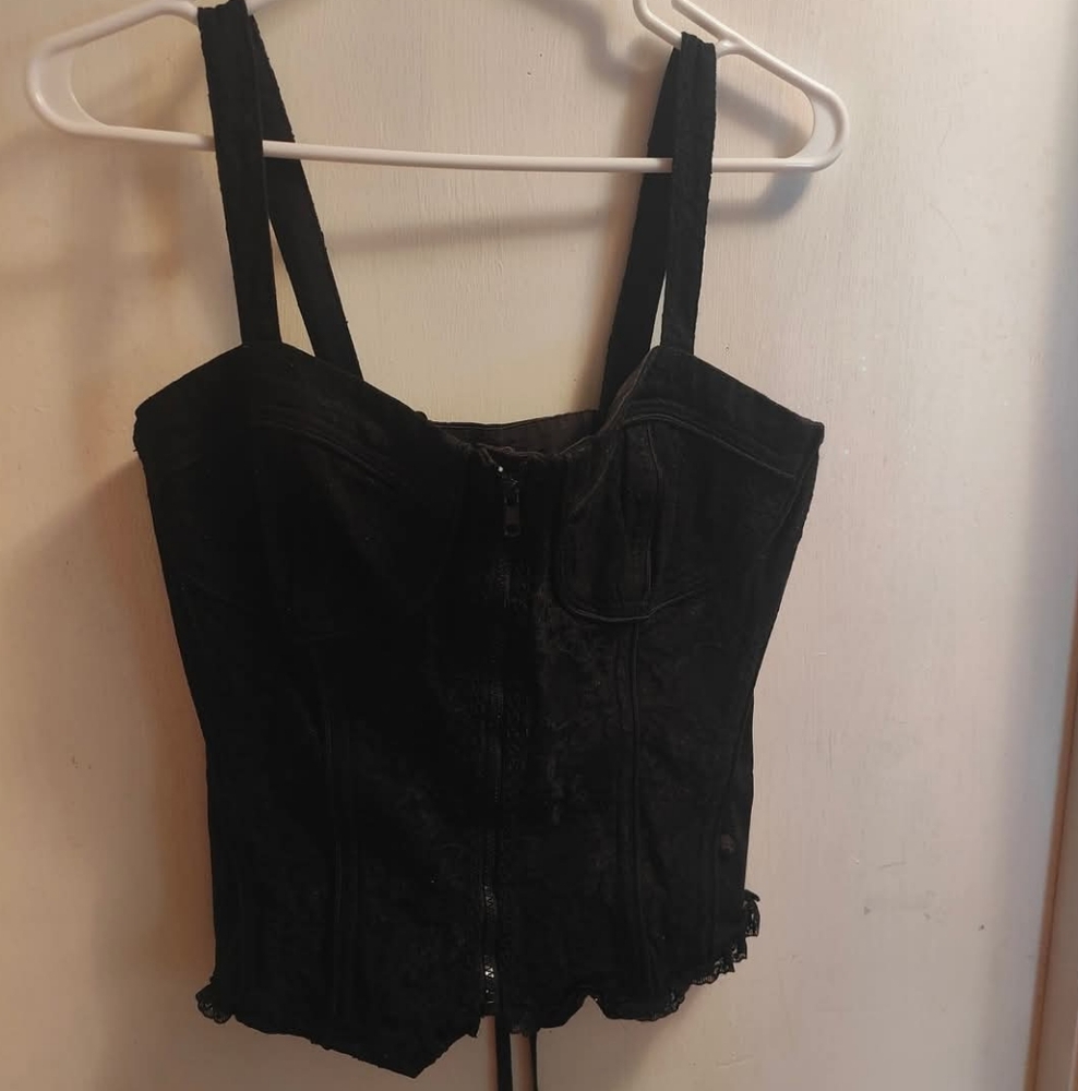 Tripp NYC Black Lace Corset Top 2000s   XL Hot topic